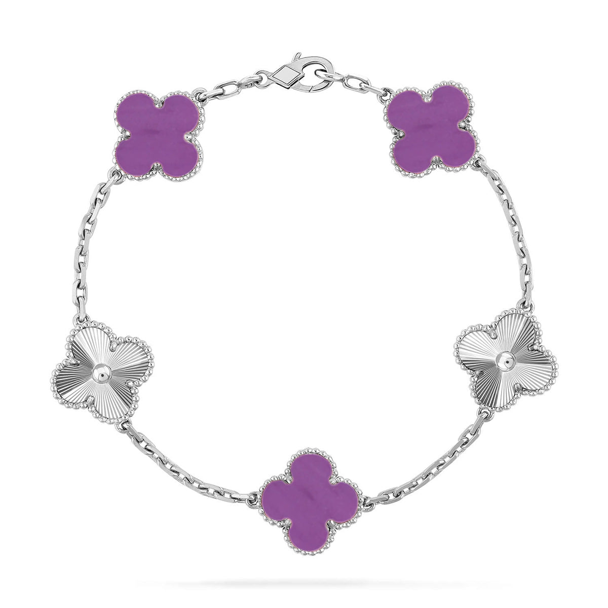 [Clara Jewels] CLOVER 5 MOTIF VIOLET BRACELET COLLECTION