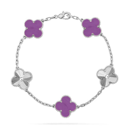 [Clara Jewels] CLOVER 5 MOTIF VIOLET BRACELET COLLECTION