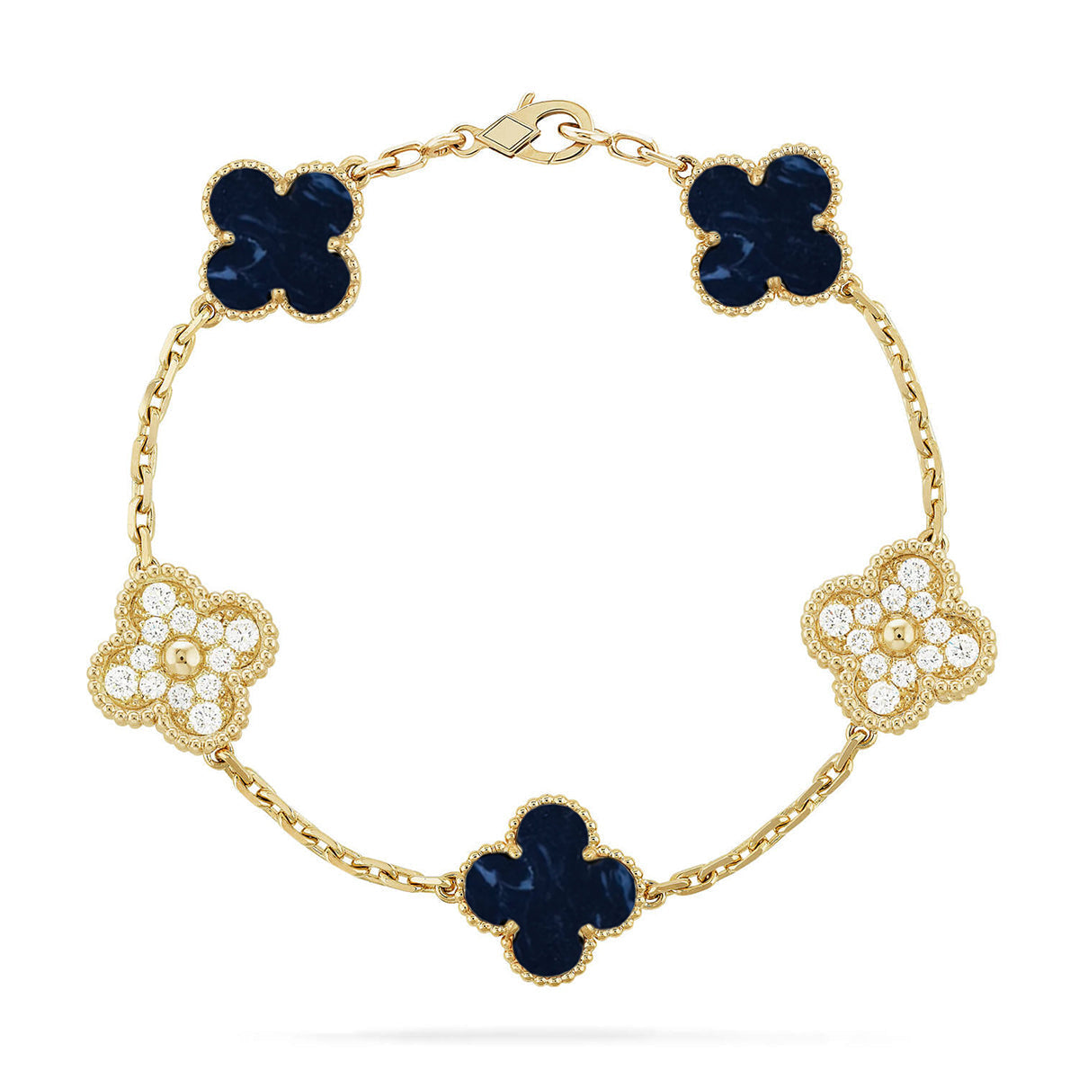 [Clara Jewels]CLOVER 5 MOTIF PIETERSITE BRACELET COLLECTION