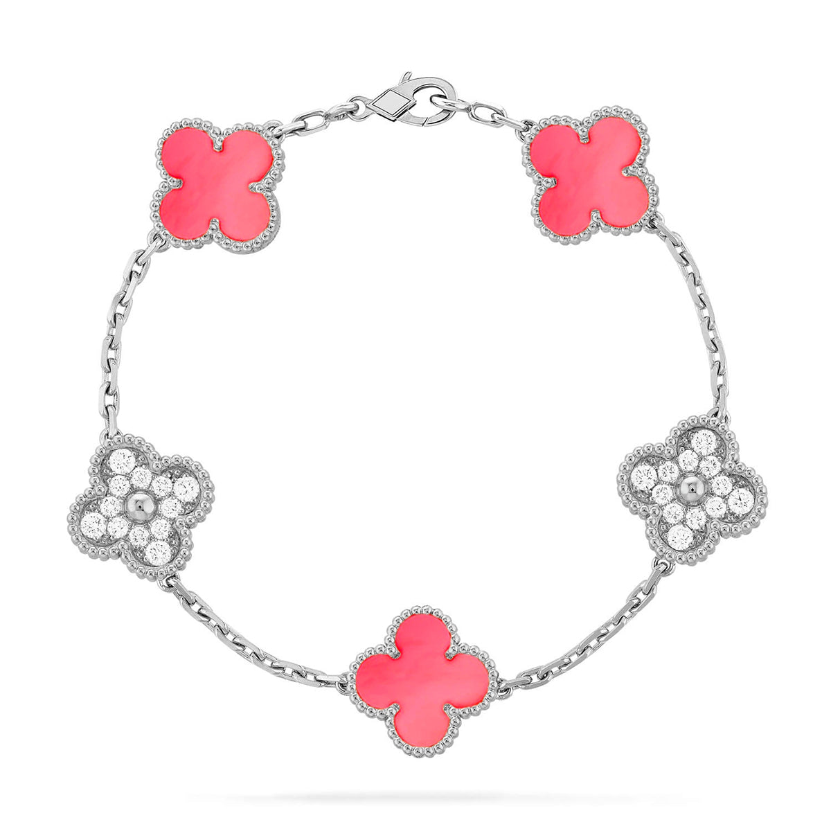 [Clara Jewels] CLOVER 5 MOTIFS  PINK MOP BRACELET COLLECTION