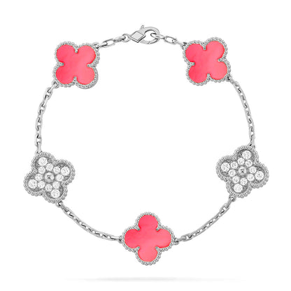 [Clara Jewels] CLOVER 5 MOTIFS  PINK MOP BRACELET COLLECTION