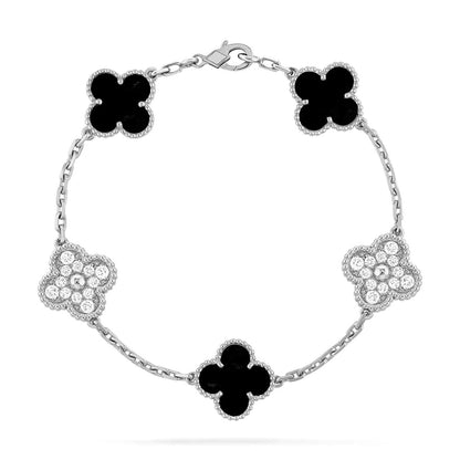 [Clara Jewels] CLOVER 5 MOTIF ONYXS BRACELET COLLECTION