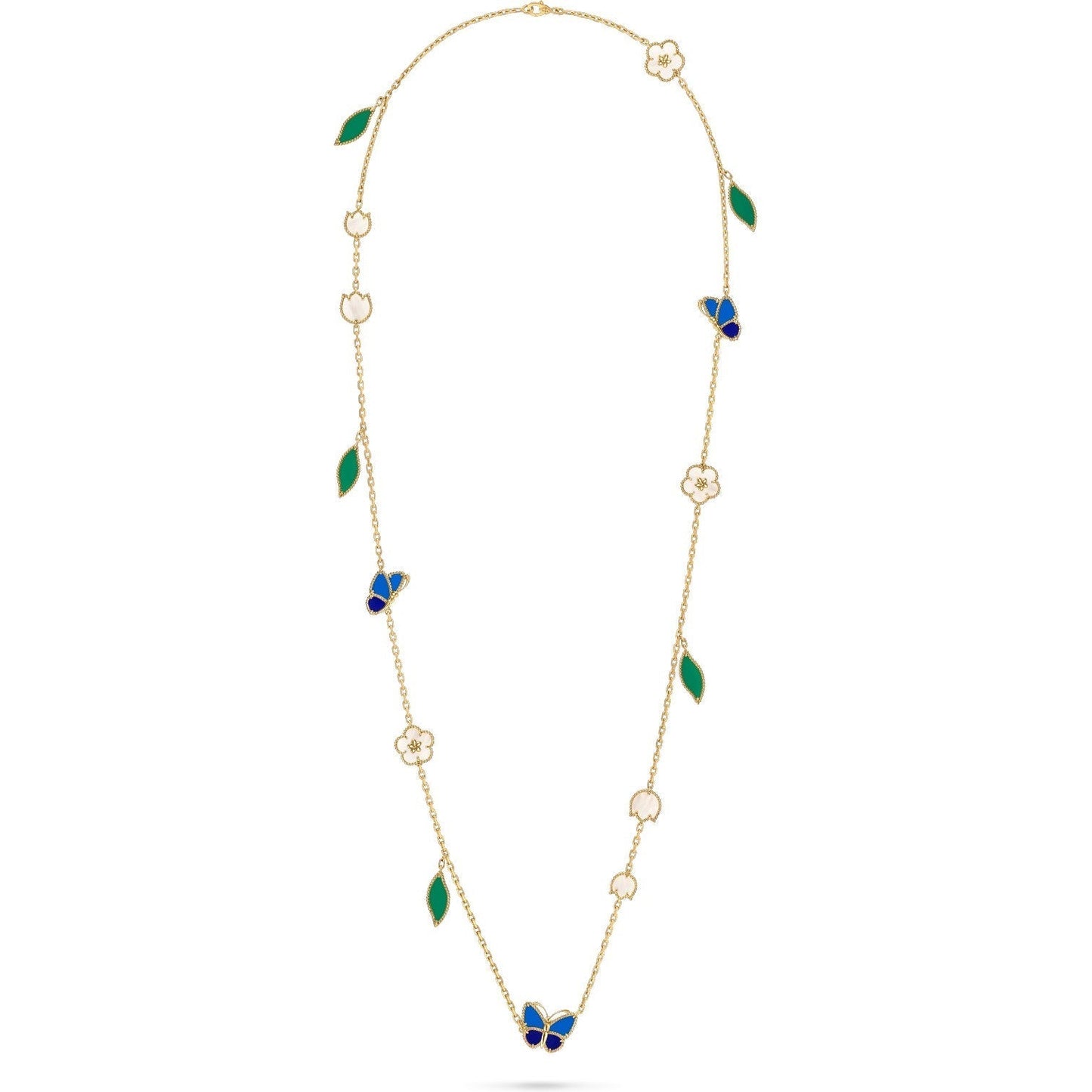 [Clara Jewels]LUCKY SPRING BUTTERFLY 15 FLOWER NECKLACE