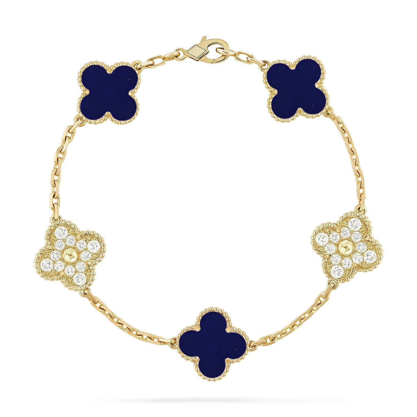 [Clara Jewels]CLOVER 5 MOTIF LAPIS LAZULI BRACELET COLLECTION