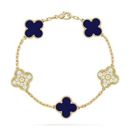 [Clara Jewels]CLOVER 5 MOTIF LAPIS LAZULI BRACELET COLLECTION