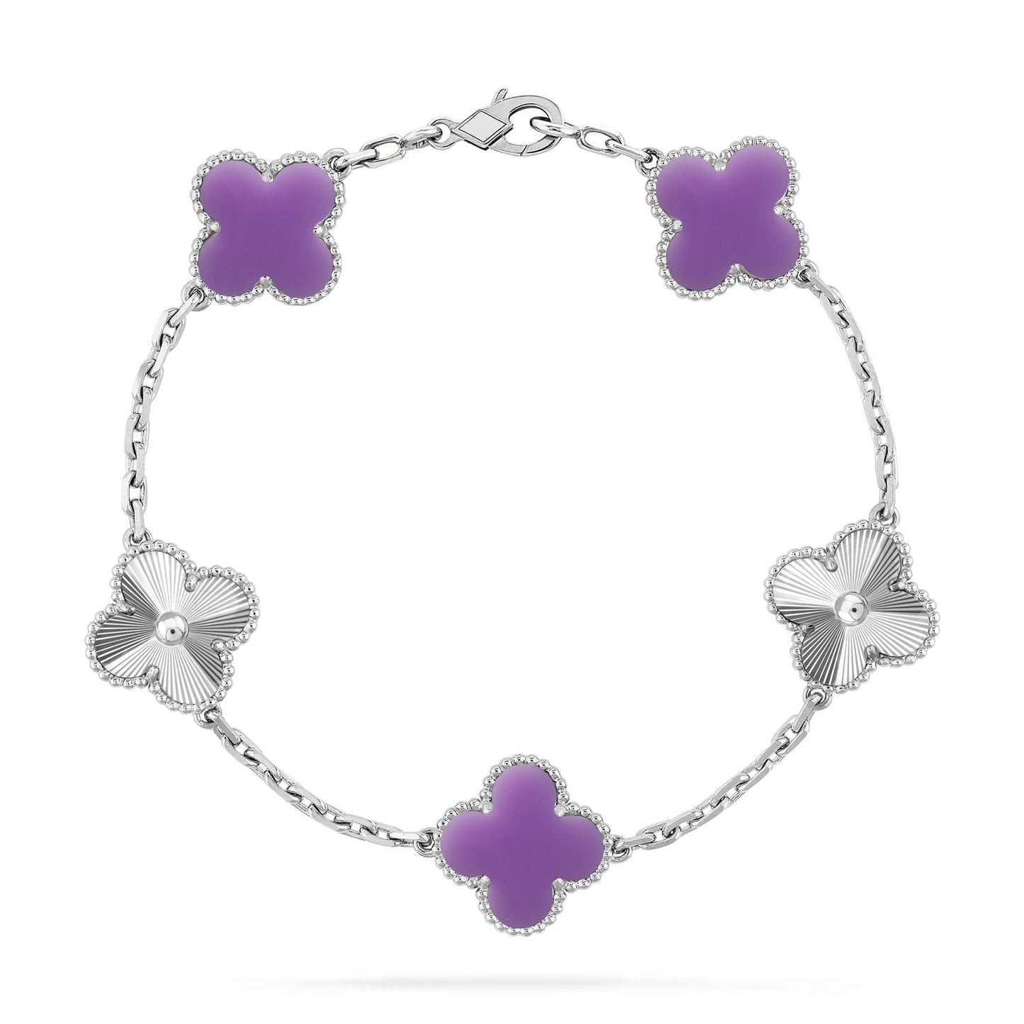 [Clara Jewels]CLOVER 5 MOTIF LIGHT PURPLE BRACELET COLLECTION