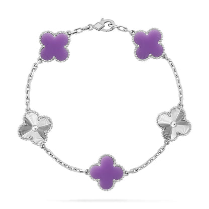 [Clara Jewels]CLOVER 5 MOTIF LIGHT PURPLE BRACELET COLLECTION