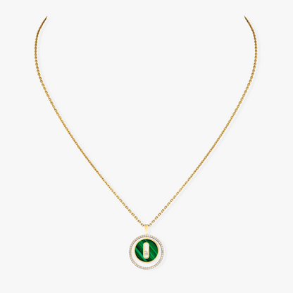 [Clara Jewely]LUCKY MOVE 1 DIAMOND MALACHITE GOLD DIAMOND NECKLACE