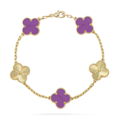 [Clara Jewels] CLOVER 5 MOTIF VIOLET BRACELET COLLECTION