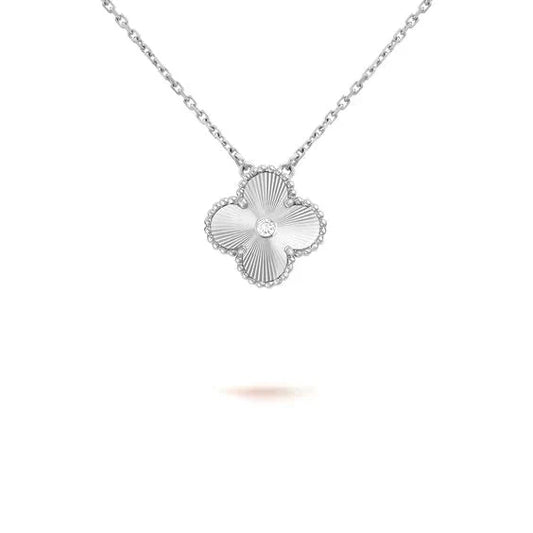 [Clara Jewels]CLOVER  15MM DIAMOND LASER NECKLACE SILVER