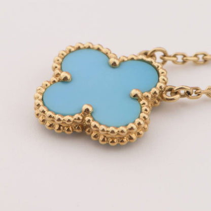 [Clara Jewels]CLOVER 15MM VINTAGE TURQUOISE NECKLACE
