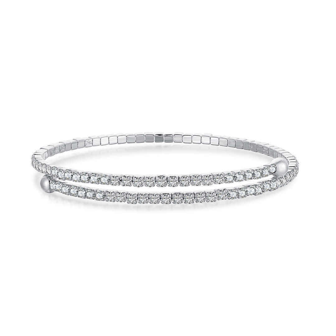 [Clara Jewels]Row of Diamonds Round Fashion Bracelet