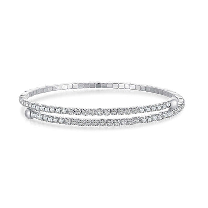 [Clara Jewels]Row of Diamonds Round Fashion Bracelet