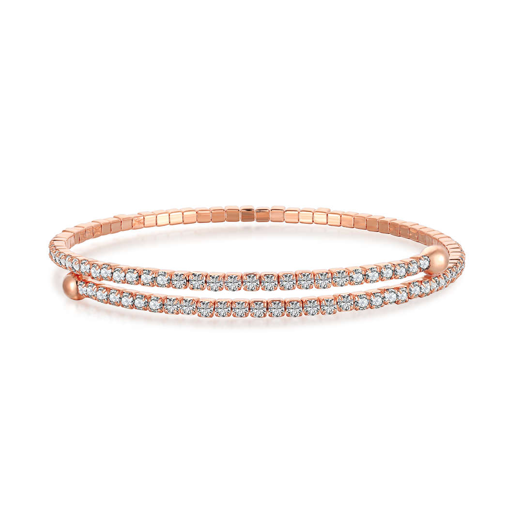 [Clara Jewels]Row of Diamonds Round Fashion Bracelet