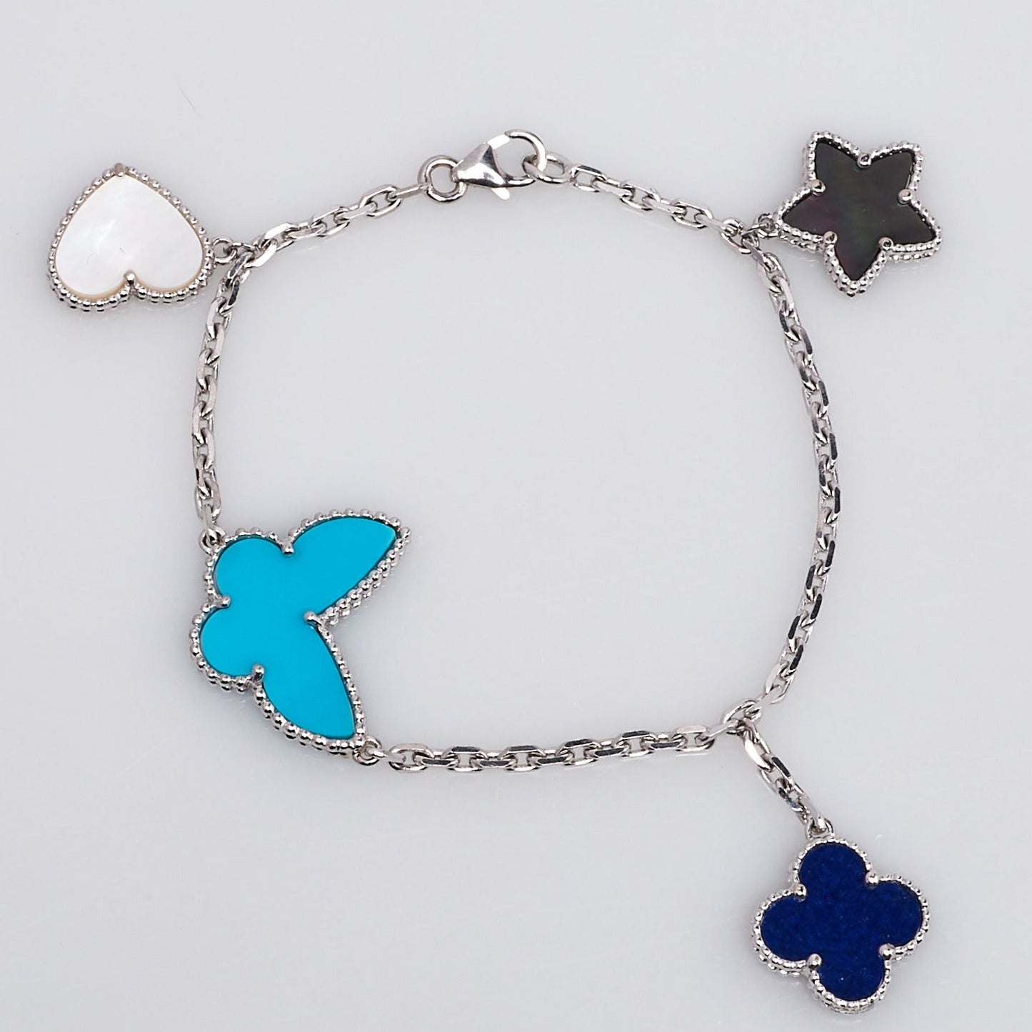 [Clara Jewels]LUCKY SPRING SILVER BRACELET 4 MOTIF