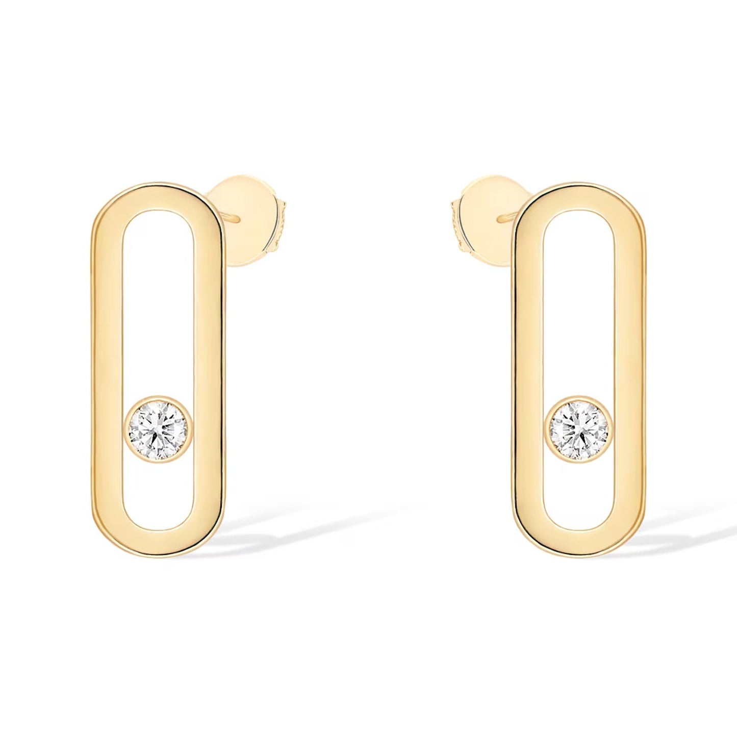 [Clara Jewely]MOVE UNO SMALL 1 DIAMOND EARRINGS