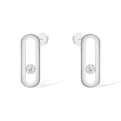 [Clara Jewely]MOVE UNO SMALL 1 DIAMOND EARRINGS