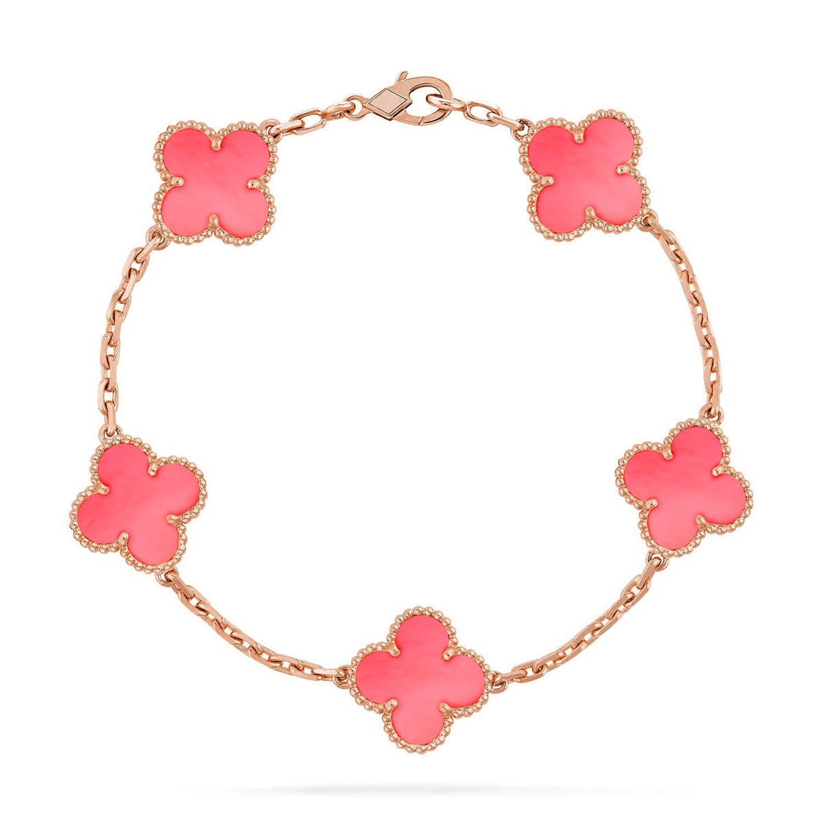 [Clara Jewels] CLOVER 5 MOTIFS  PINK MOP BRACELET COLLECTION