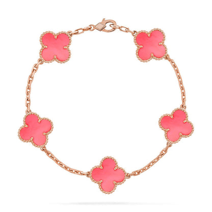 [Clara Jewels] CLOVER 5 MOTIFS  PINK MOP BRACELET COLLECTION