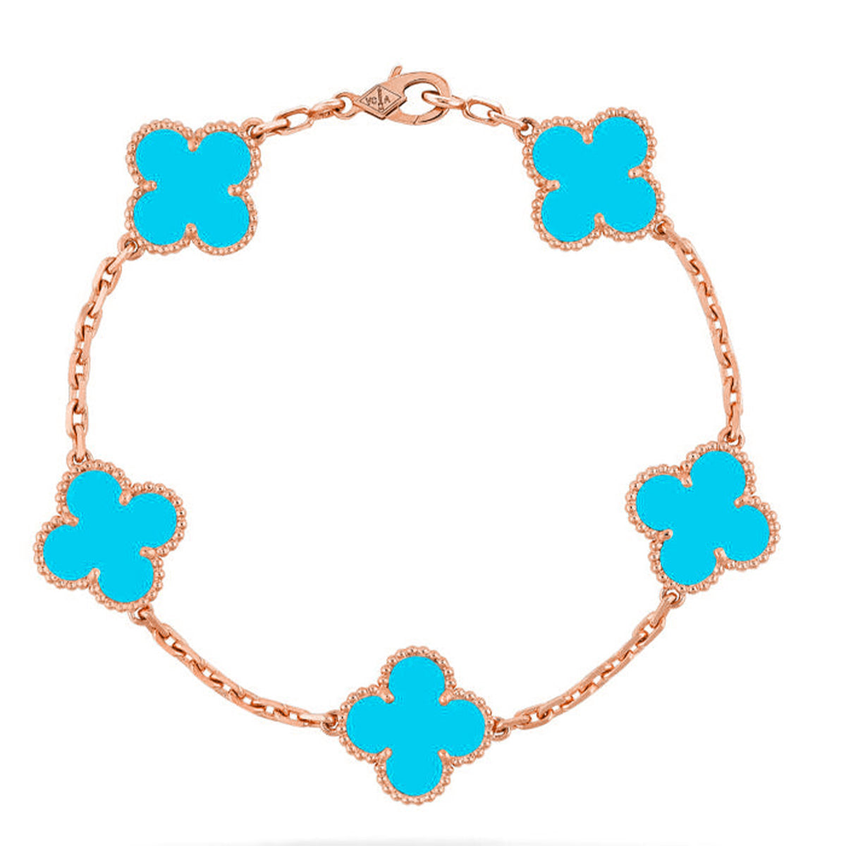 [Clara Jewels] CLOVER 5 MOTIF TURQUOISE BRACELET COLLECTION