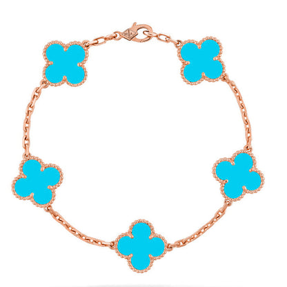 [Clara Jewels] CLOVER 5 MOTIF TURQUOISE BRACELET COLLECTION