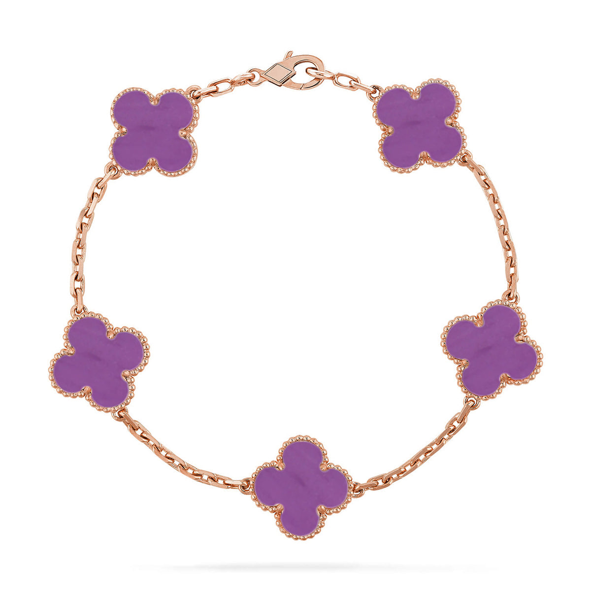 [Clara Jewels] CLOVER 5 MOTIF VIOLET BRACELET COLLECTION