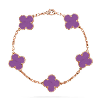 [Clara Jewels] CLOVER 5 MOTIF VIOLET BRACELET COLLECTION