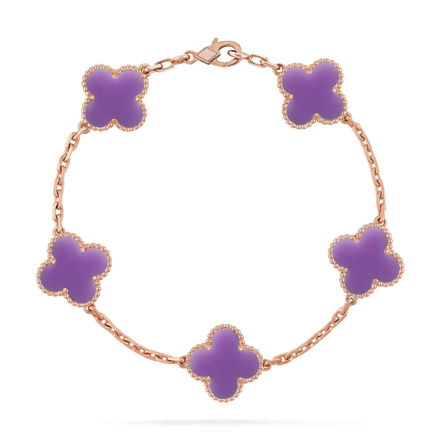 [Clara Jewels]CLOVER 5 MOTIF LIGHT PURPLE BRACELET COLLECTION
