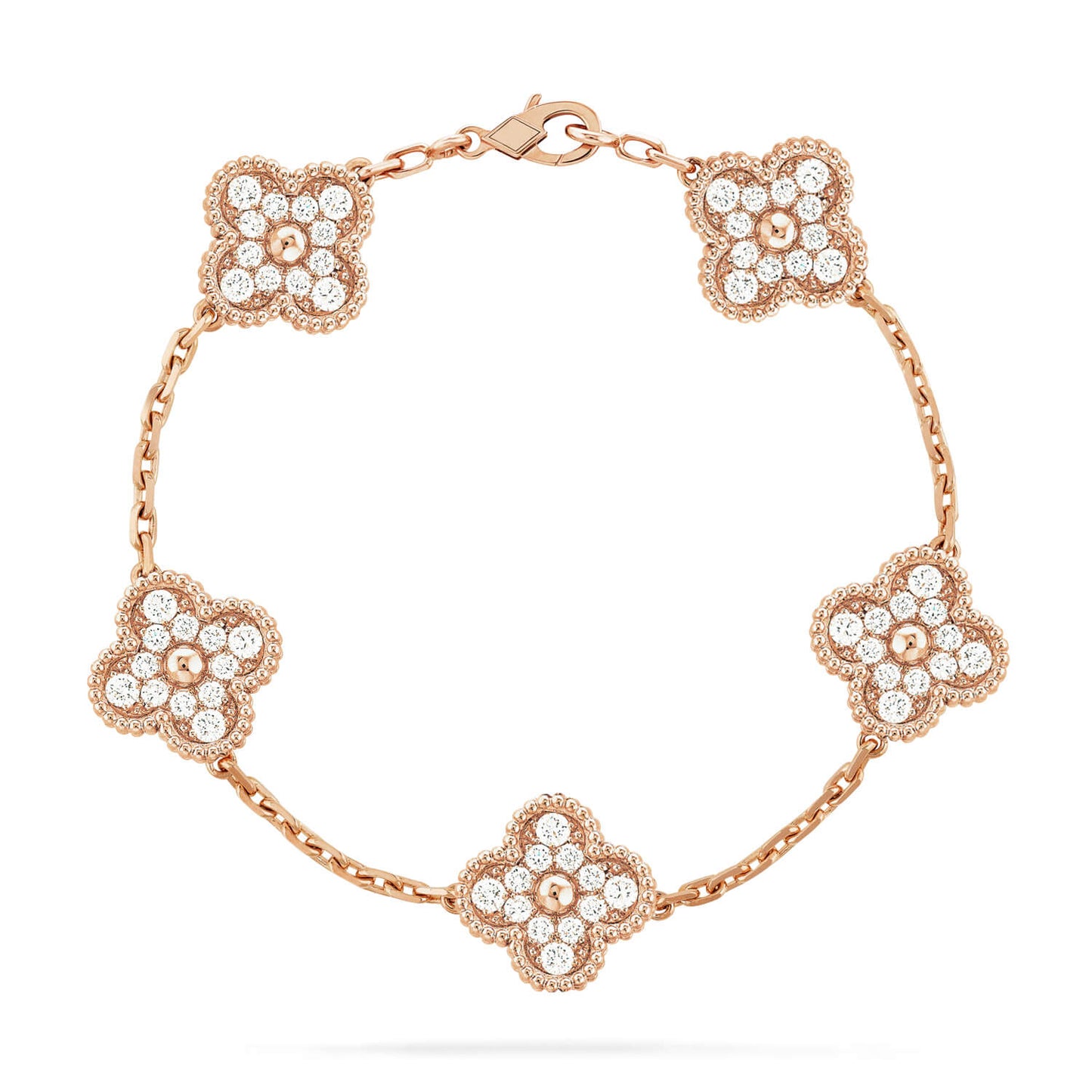 [Clara Jewels] CLOVER 5 MOTIF FULL DIAMOND BRACELET COLLECTION