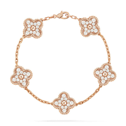 [Clara Jewels] CLOVER 5 MOTIF FULL DIAMOND BRACELET COLLECTION
