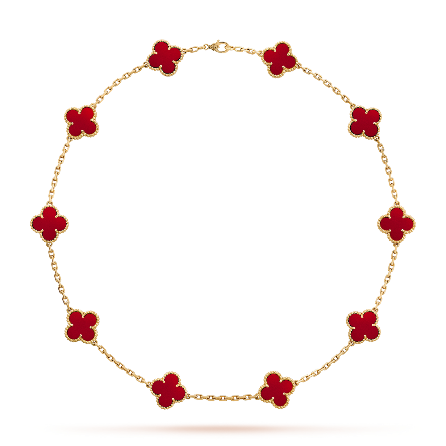 [Clara Jewels]CLOVER 10 MOTIFS CARNELIAN NECKLACE