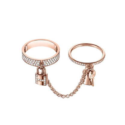 [Clara Jewels]HM KELLY CLOCHETTE DOUBLE RING IN  WITH DIAMONDS