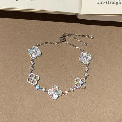 [Clara Jewels]CLOVER 5 MOTIF PINK BLUE RED WHITE BRACELET