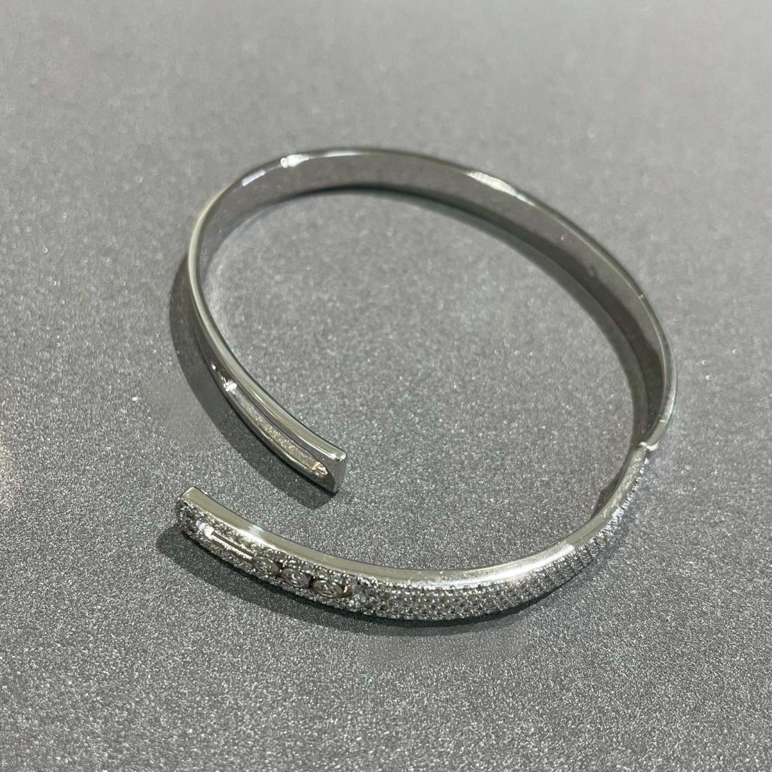 [Clara Jewely]Move Noa Rose Gold Pav茅 Diamond Bangle Bracelet