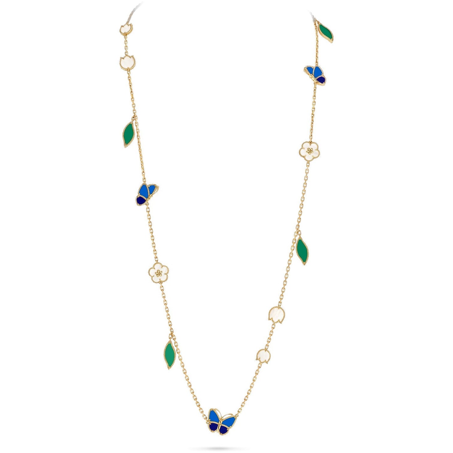 [Clara Jewels]LUCKY SPRING BUTTERFLY 15 FLOWER NECKLACE
