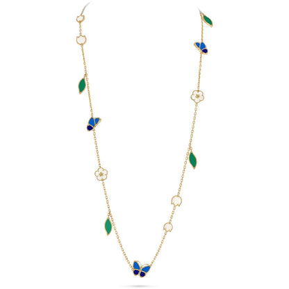 [Clara Jewels]LUCKY SPRING BUTTERFLY 15 FLOWER NECKLACE