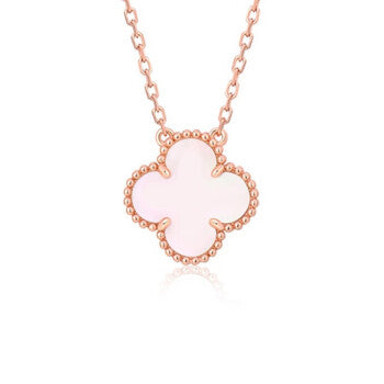 [Clara Jewels]CLOVER 15MM PINK MOTHER-OF-PEARL SINGLE FLOWER NECKLACE