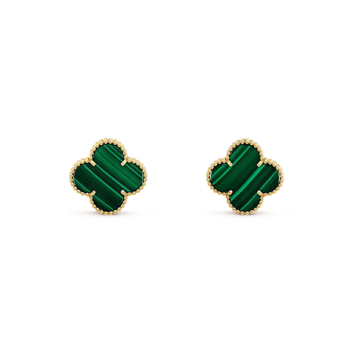 [Clara Jewels]CLOVER MINI 9.5MM MALACHITE  EARRINGS