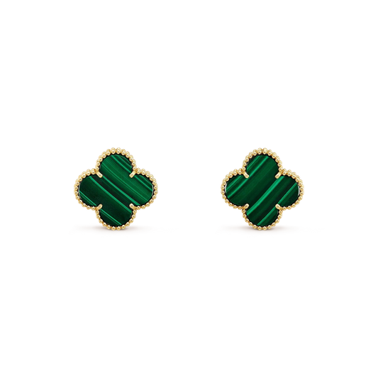 [Clara Jewels]CLOVER MINI 9.5MM MALACHITE  EARRINGS
