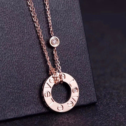 [Clara Jewels]LOVE NECKLACE 16MM 2 DIAMONDS