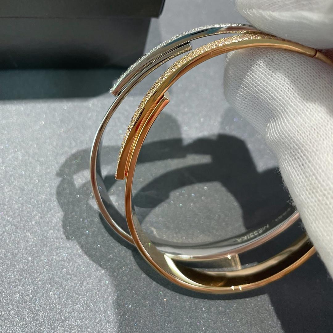 [Clara Jewely]Move Noa Rose Gold Pav茅 Diamond Bangle Bracelet
