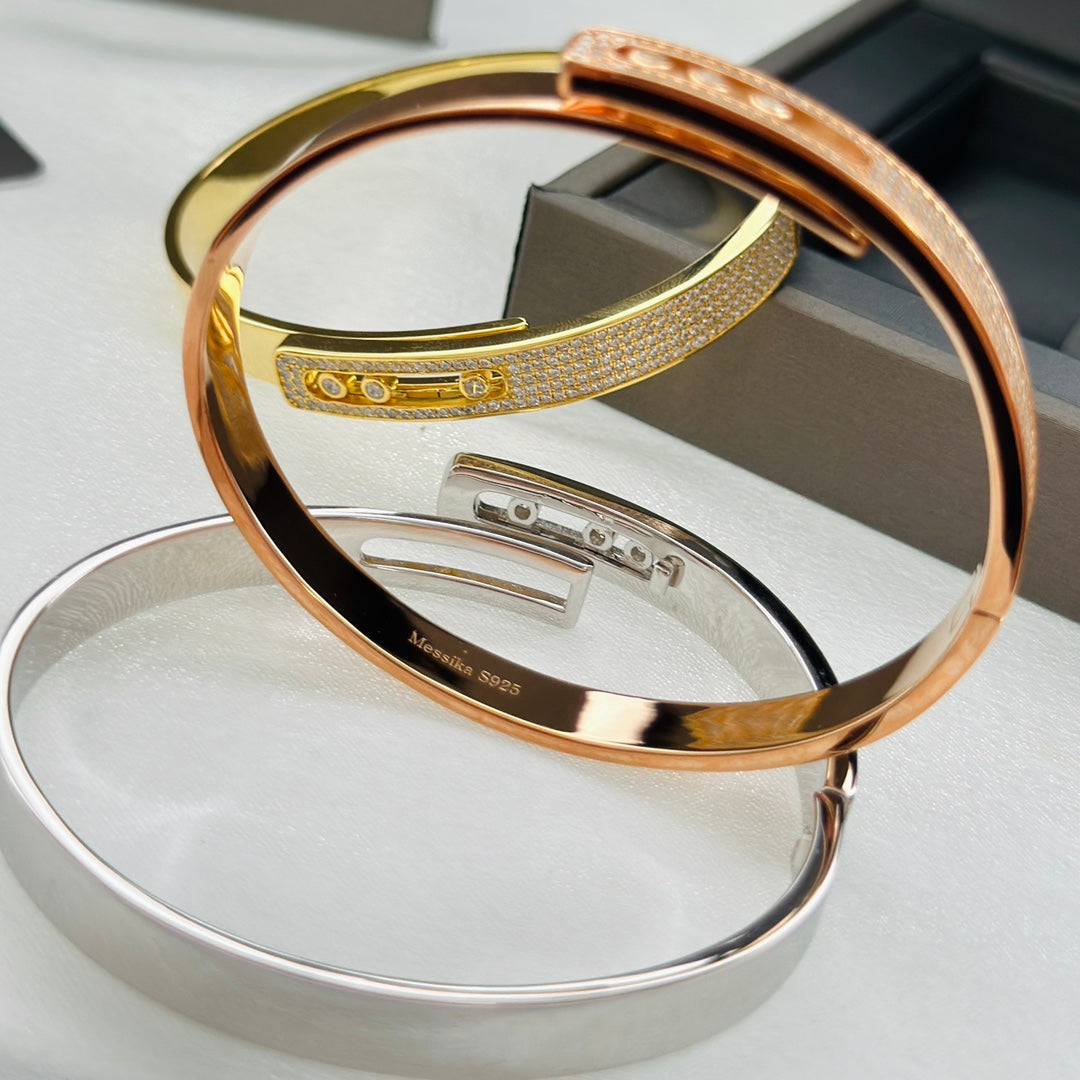 [Clara Jewely]Move Noa Rose Gold Pav茅 Diamond Bangle Bracelet