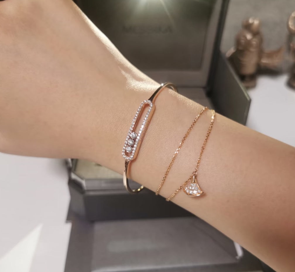 [Clara Jewely]Move Pav茅 Diamond Bangle Bracelet M