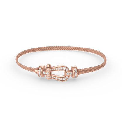 [Clara Jewels]FORCE SMALL HORSESHOE  DIAMOND CHAIN ROPE BRACELET