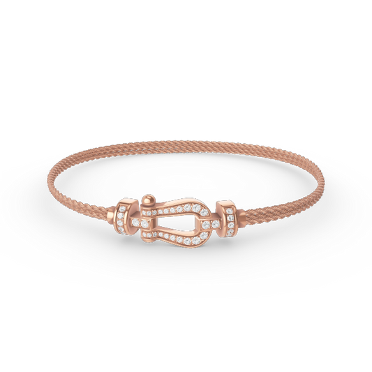 [Clara Jewels]FORCE SMALL HORSESHOE  DIAMOND CHAIN ROPE BRACELET