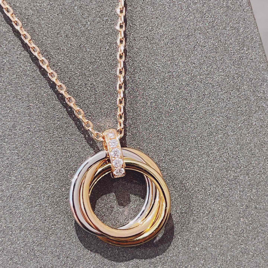 [Clara Jewels]TRINITY NECKLACE GOLD  DIAMONDS