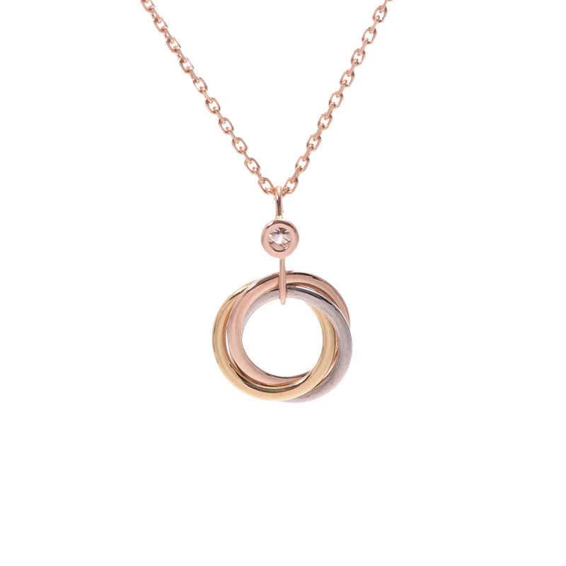 [Clara Jewels]TRINITY SILVER GOLD PINK GOLD NECKLACE