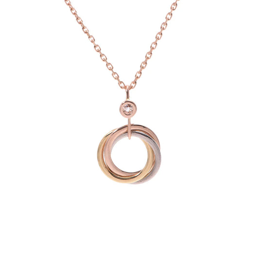 [Clara Jewels]TRINITY SILVER GOLD PINK GOLD NECKLACE