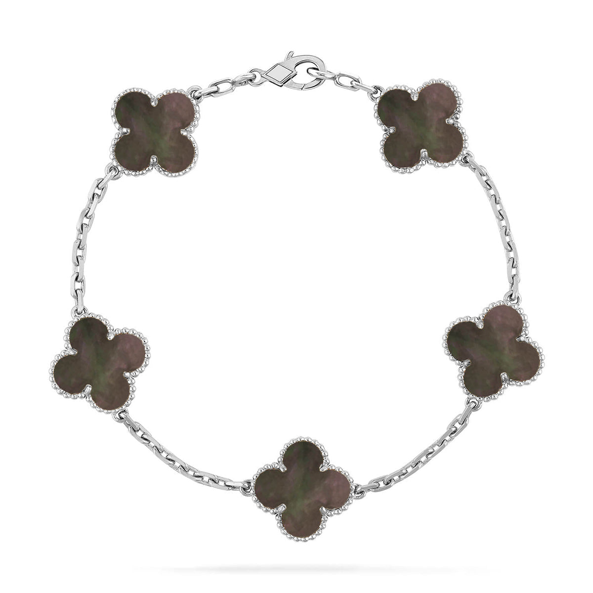 [Clara Jewels] CLOVER 5 MOTIF GRAY MOP BRACELET COLLECTION