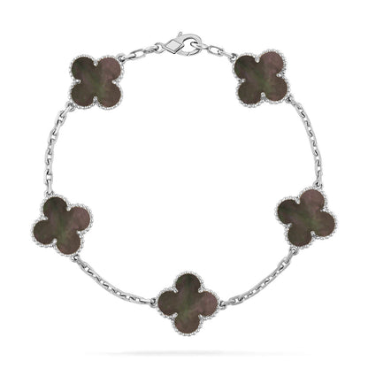 [Clara Jewels] CLOVER 5 MOTIF GRAY MOP BRACELET COLLECTION